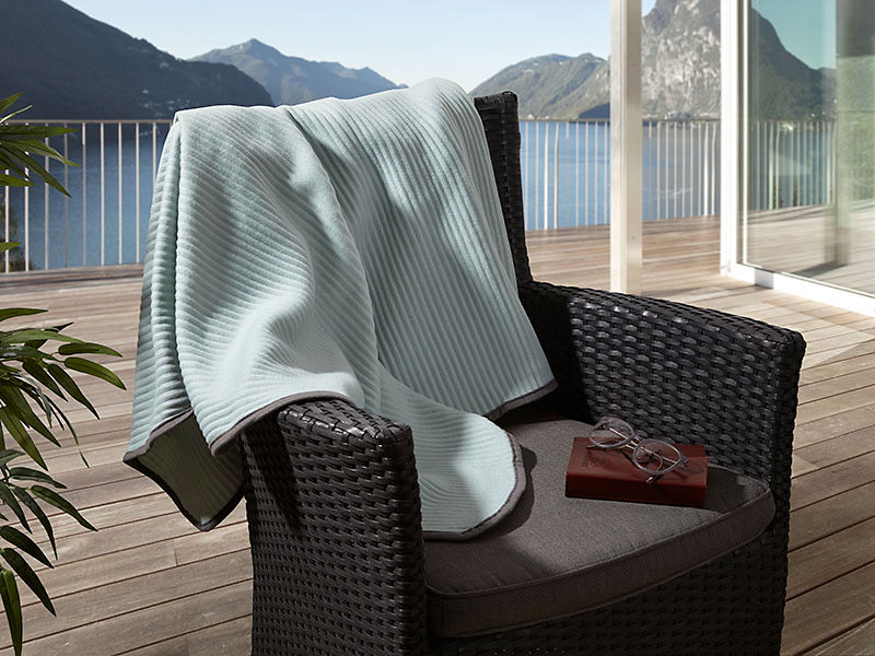 Fleecedecke Stola in Cord-Optik | 100x150, aqua Fleecedecke Stola in Cord-Optik | 100x150, aqua
