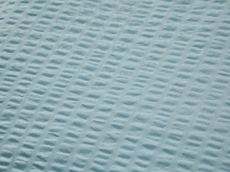 Seersucker-Bettwäsche uni mit HV | 80x80 + 155x220, bleu