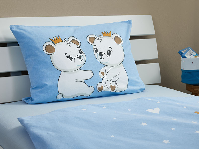Kinder Renforcé-Bettwäsche | 40x60 + 100x135, Bärchen
