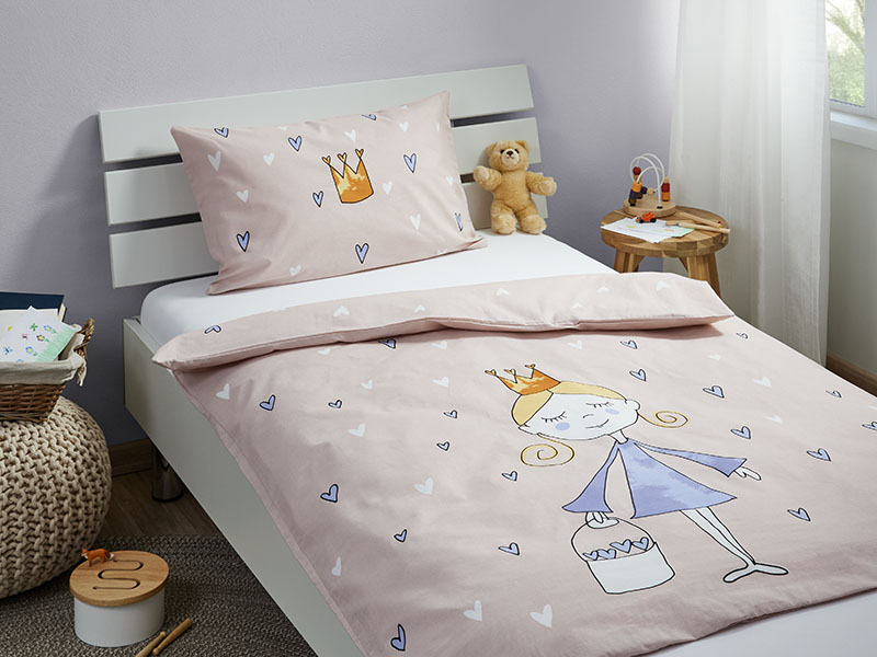 Kinder Renforcé-Bettwäsche | 40x60 + 100x135, Princess