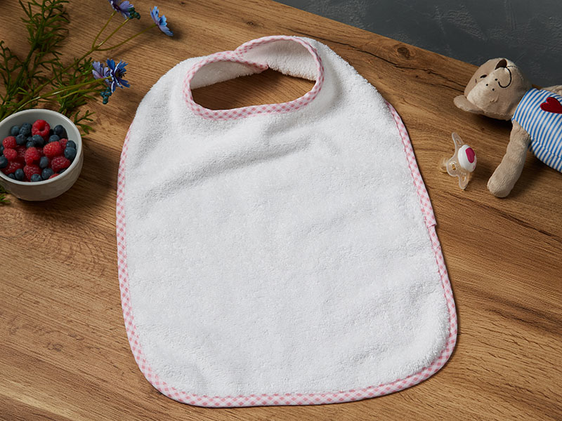 Walk-Frottier-Kinderlatz Mika | 30x50, weiß-rot - Stück