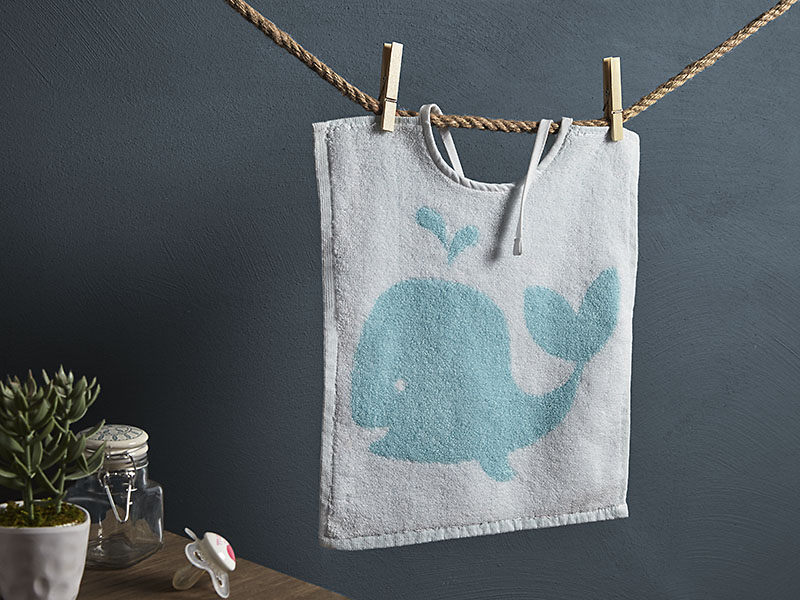 Kinderlatz Kleiner Wal Zwirn-Frottier | 35x30, mint-weiß Kinderlatz Kleiner Wal Zwirn-Frottier | 35x30, mint-weiß