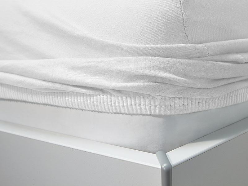 Bio Jersey-Spannbettlaken | 90x200, weiß – Karton | 90x200 | weiß | Karton
