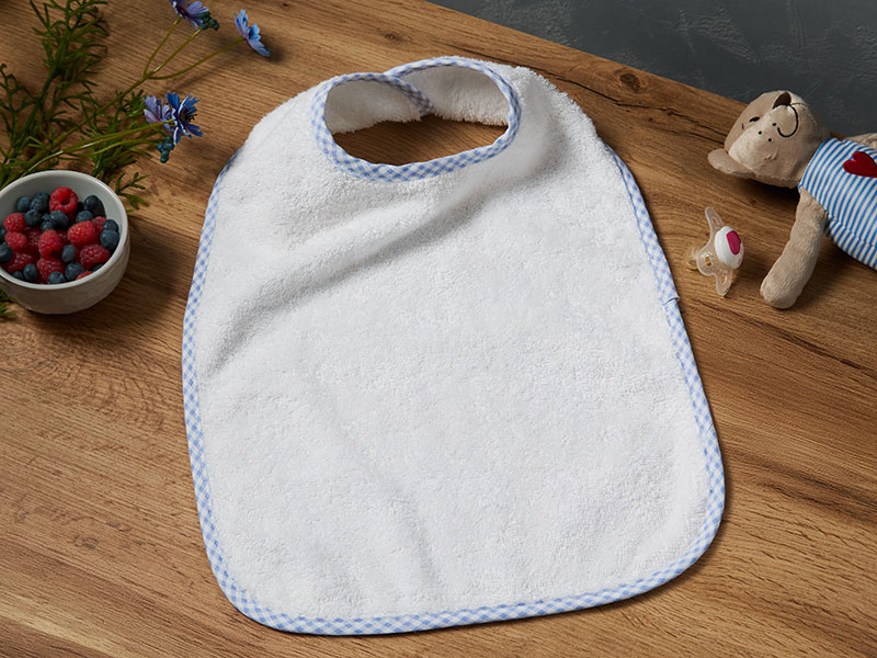 Walk-Frottier-Kinderlatz Mika | 30x50, weiß-blau - Stück