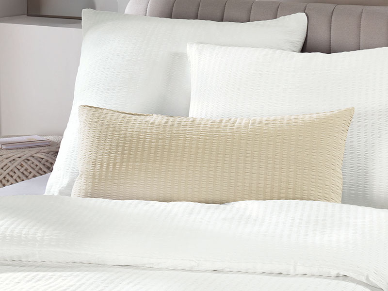 Seersucker-Bettwäsche Gisela uni mit HV | 80x40, weiß