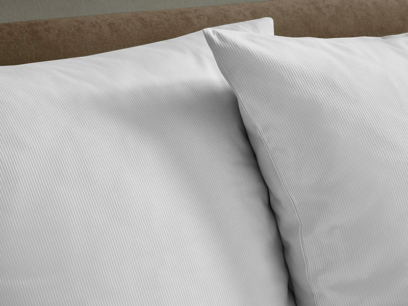 Satinstreifen-Bettwäsche Olli 2mm weiß | 140x200, weiß - Stück Satinstreifen-Bettwäsche Olli 2mm weiß | 140x200, weiß - Stück