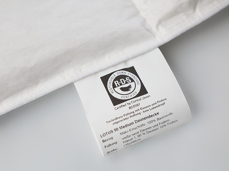 Daunendecke Lotus RDS 90 Med | 135x200, weiß Daunendecke Lotus RDS 90 Med | 135x200, weiß