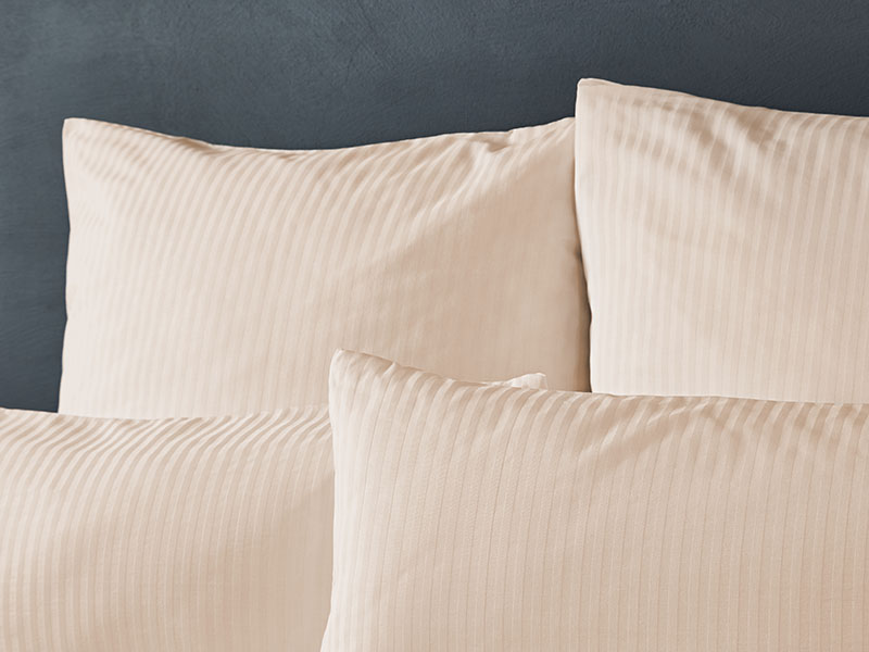 Satinstreifen Bettwäsche Larissa 8mm farbig | 80x80, sekt