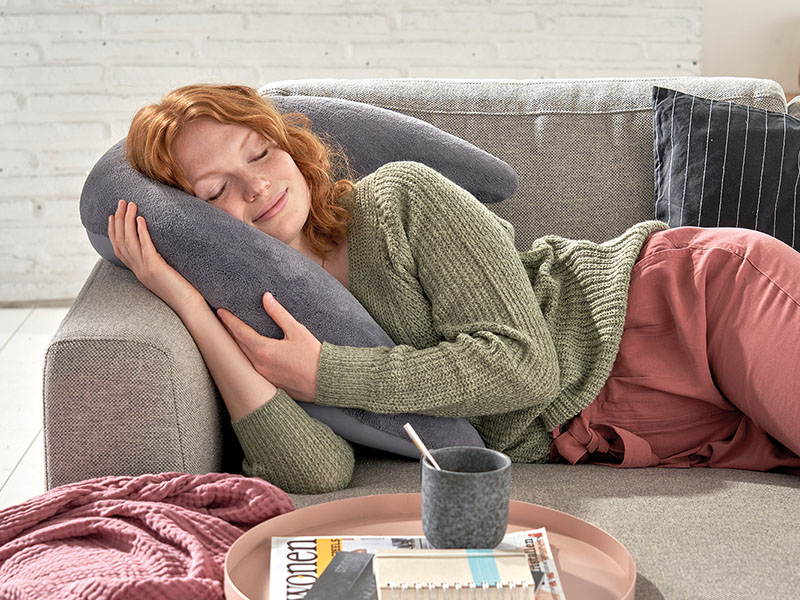 Stützkissen Plüschmond | 140x27, taupe