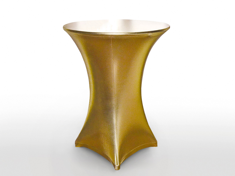 Stretch-Tischhusse Carina Metallic | 70-85 cm Durchmesser / 105-115 cm Höhe, kupfer