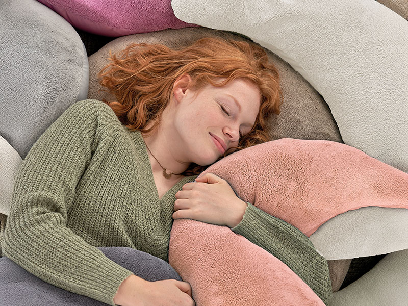 Stützkissen Plüschmond | 140x27, taupe