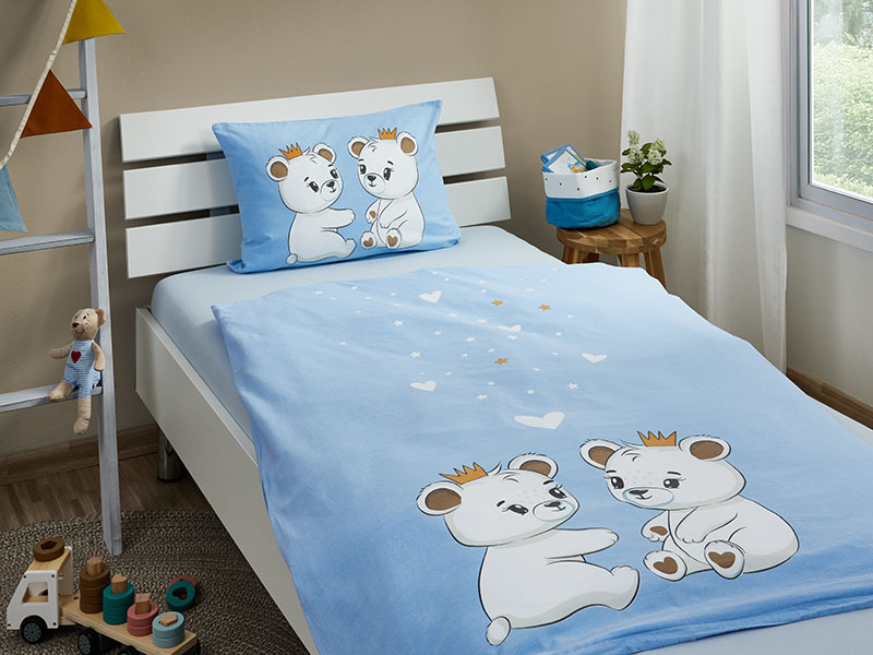 Kinder Renforcé-Bettwäsche | 40x60 + 100x135, Bärchen