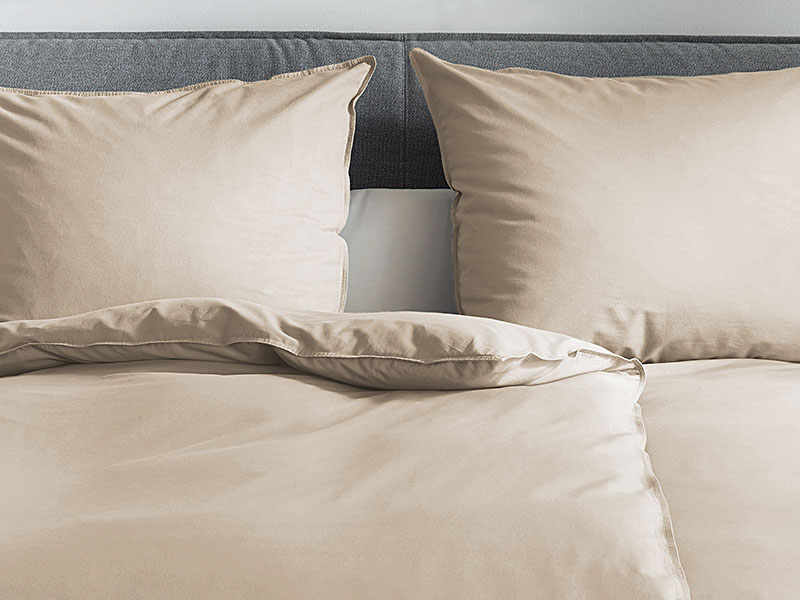 Baumwoll-Bettwäsche Stone Washed farbig HV | 80x80 + 135x200, leinen