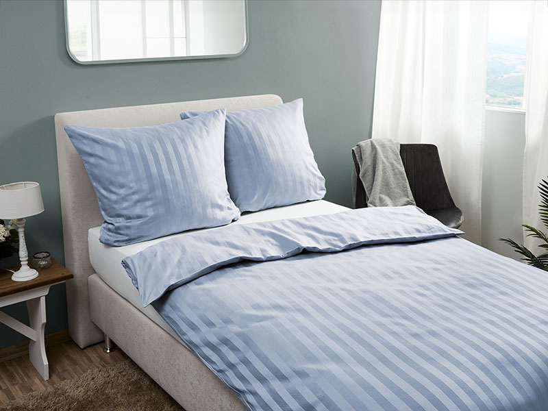 Bandstreifen-Bettwäsche TB203 farbig | 80x80 + 135x200, hellgrün Bandstreifen-Bettwäsche TB203 farbig | 80x80 + 135x200, hellgrün