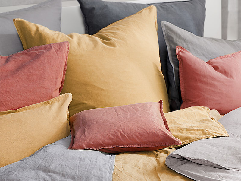 Baumwoll-Bettwäsche Stone Washed farbig | 40x40, blassrosé Baumwoll-Bettwäsche Stone Washed farbig | 40x40, blassrosé