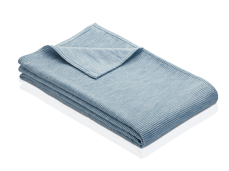 Baumwolldecke Turin gestreift Bio | 140x200, anthrazit-silber Baumwolldecke Turin gestreift Bio | 140x200, anthrazit-silber