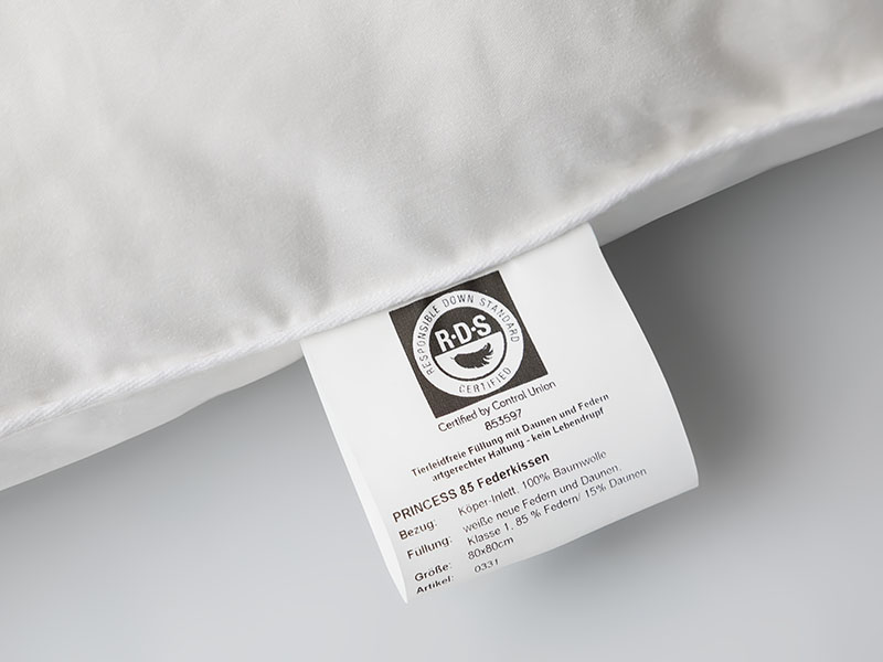 Feder-Kissen Princess RDS 85% F 15% D | 80x80, weiß Feder-Kissen Princess RDS 85% F 15% D | 80x80, weiß