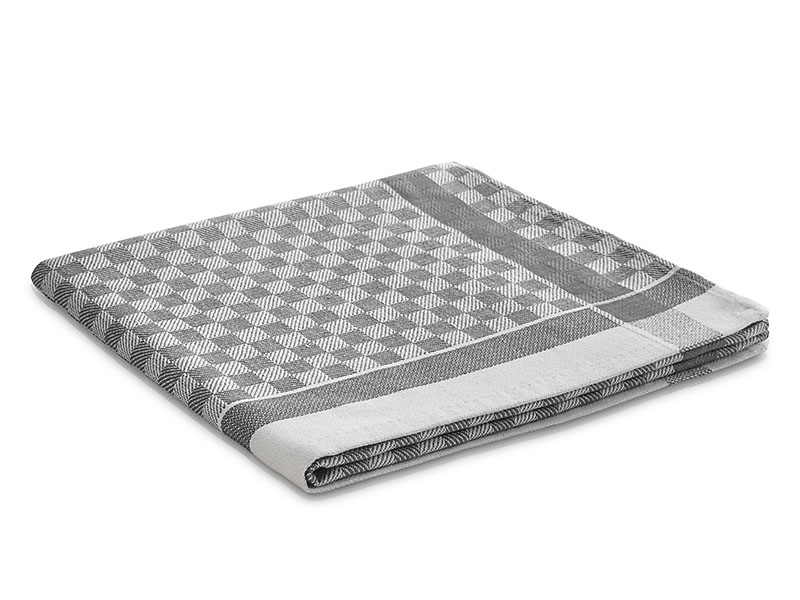 Grubentuch Gerd Baumwolle silber | 50x100, silber-weiß-kariert Grubentuch Gerd Baumwolle silber | 50x100, silber-weiß-kariert